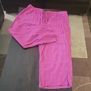 Athleta Womens Vibrant Pink High Rise Wide Leg Pants Size  2X